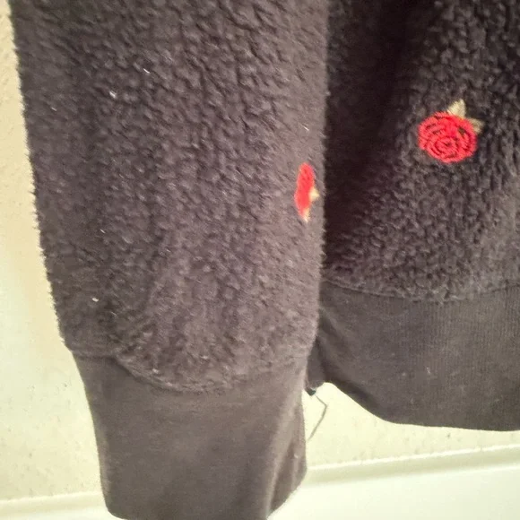 cozy retro coquette vintage VS pink embroidered Long Sleeve Sweatshirt Sz Small - Picture 3 of 9